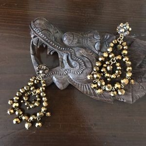 J. Crew Gold Bead Chandelier Earrings